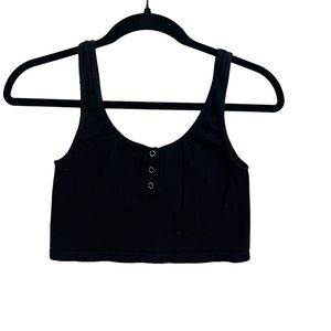 Black crop tank top